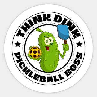 Pickle Think Dink Pickleball player Sticker